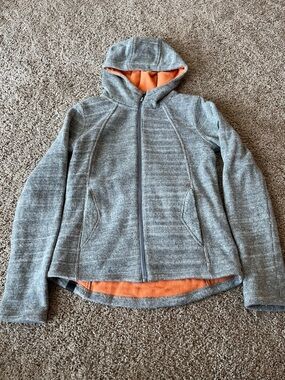 Women's Bench Zip Jacket - Gray with Orange Lining